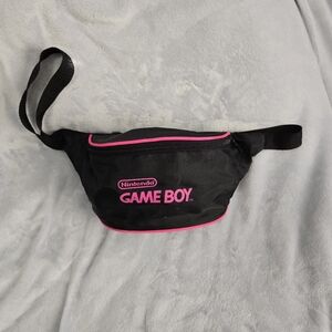 Vintage Nintendo Game Boy Black Belt Bag with Pink Accents